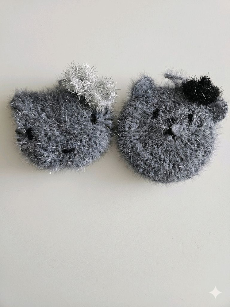 모노크롬 키티 / 베레모곰 핸드메이드 수세미 이미지