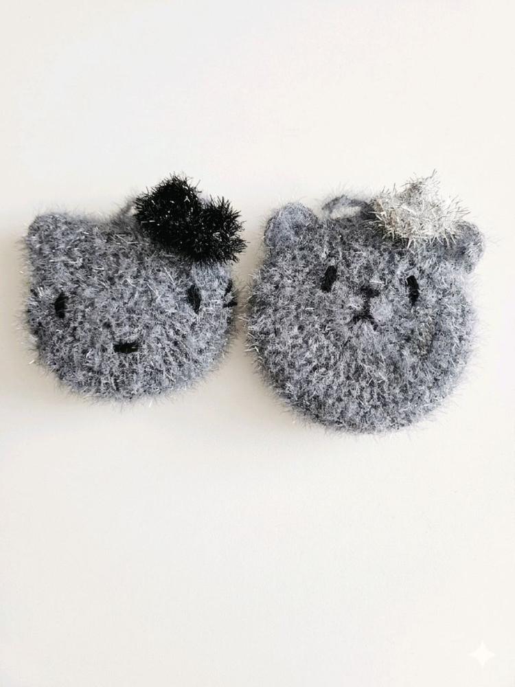 모노크롬 키티 / 베레모곰 핸드메이드 수세미 이미지