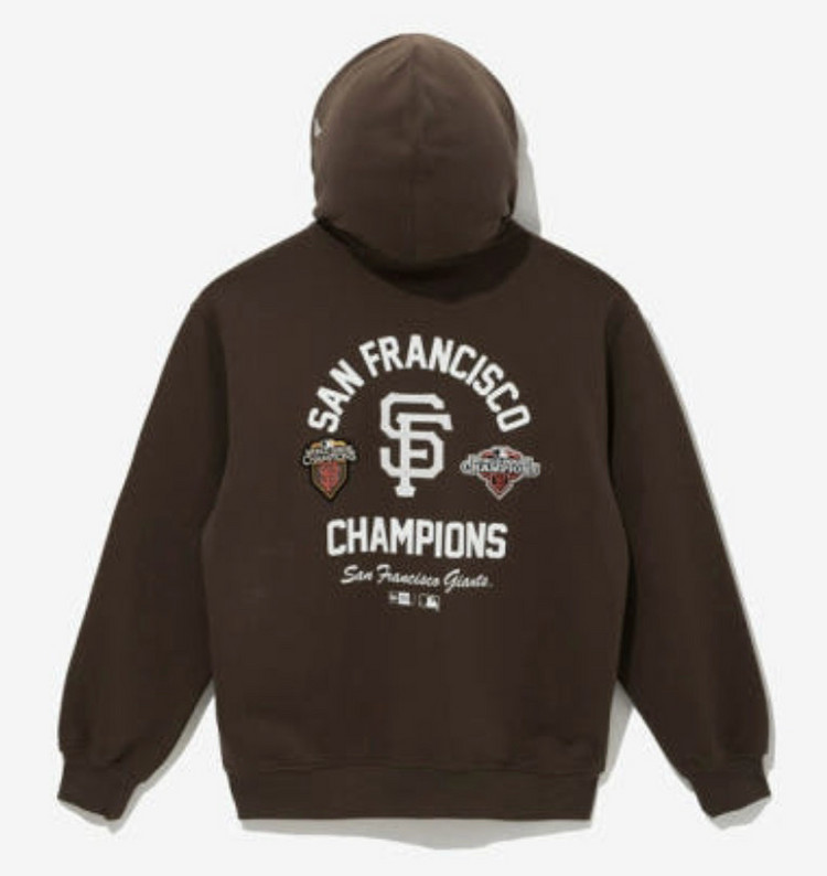 [새상품] 뉴에라 MLB 샌프란시스코 자이언츠 패치드 후드 브라운 이미지
