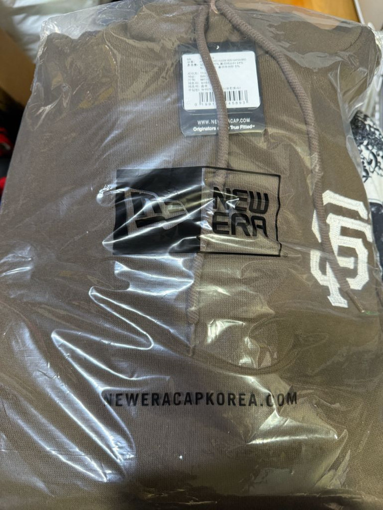 [새상품] 뉴에라 MLB 샌프란시스코 자이언츠 패치드 후드 브라운 이미지