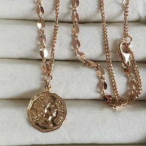 118k 핑크골드 하프체인 반반 체인 코인목걸이 이미지