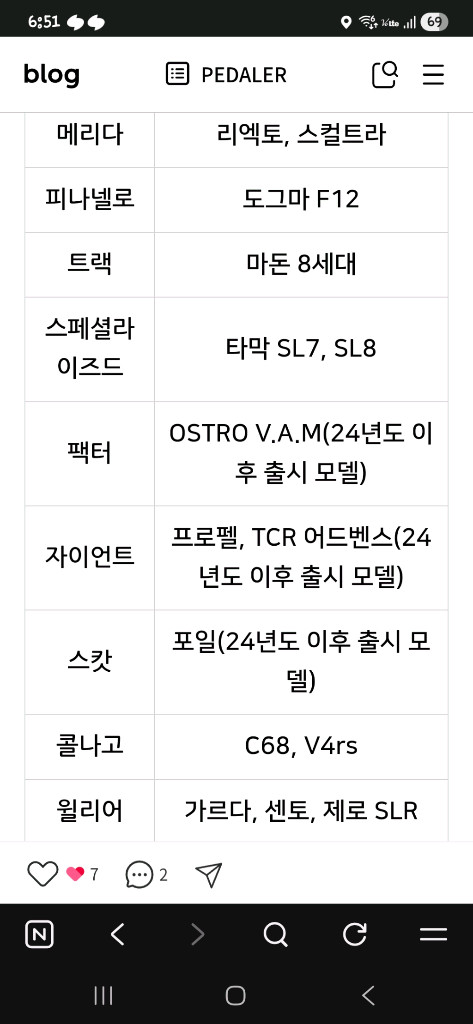 타벨로 일체형 카본 핸들바 이미지