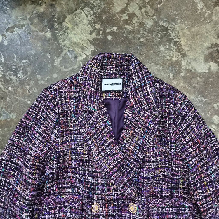 100) 칼라거펠트 트위드 자켓 블레이저 마이 이미지