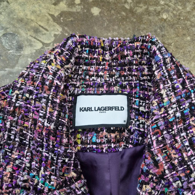 100) 칼라거펠트 트위드 자켓 블레이저 마이 이미지