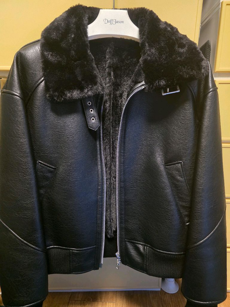 크리즈 빈티지 무톤 봄버 ALL BLACK(새상품) 이미지