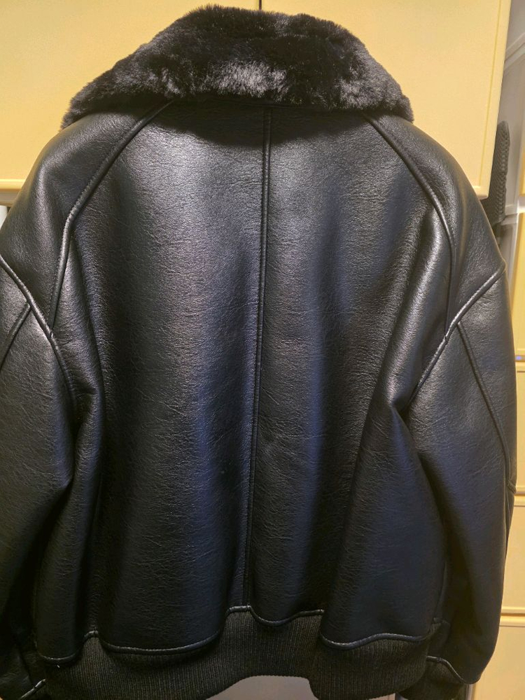 크리즈 빈티지 무톤 봄버 ALL BLACK(새상품) 이미지