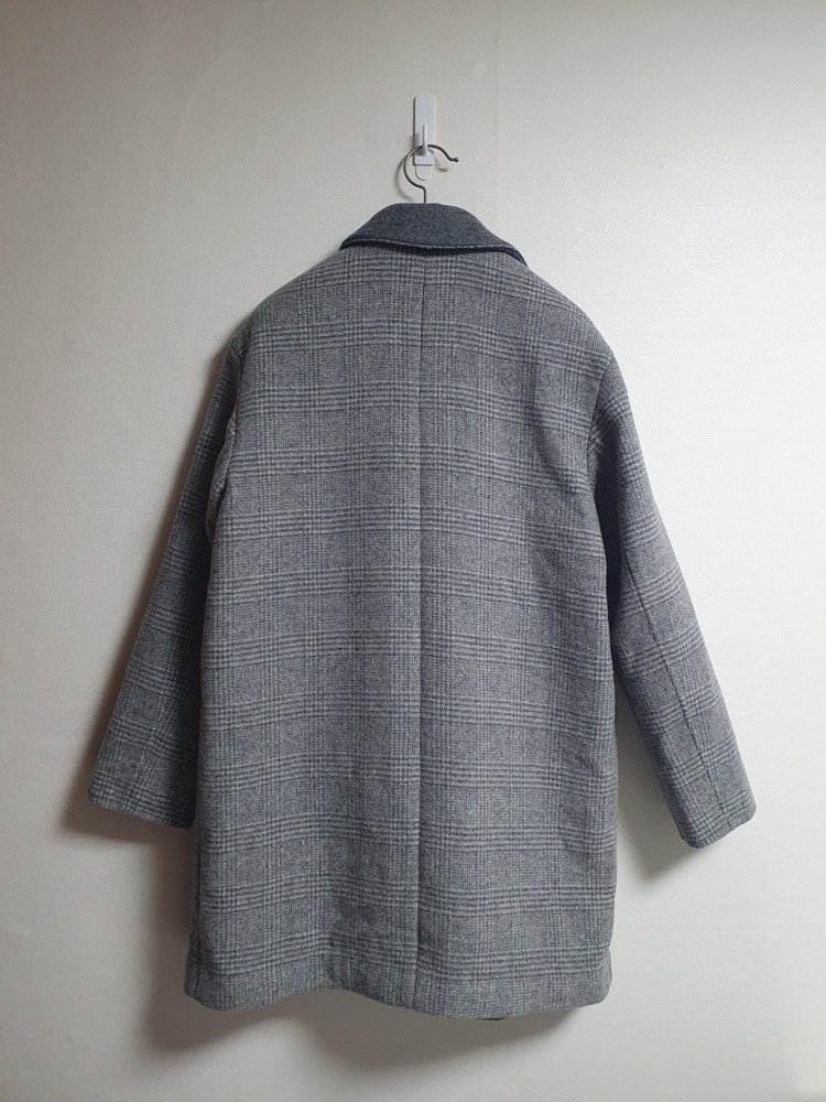 빈폴 여성 울 캐시미어 체크 싱글 코트 그레이 90 이미지