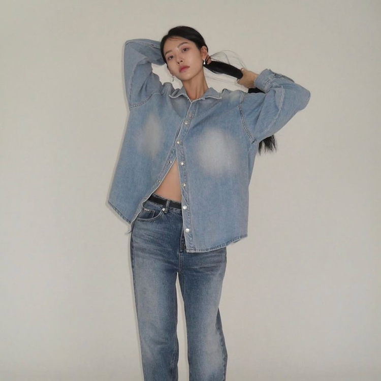 페일제이드 빈티지 데님 오버사이즈 셔츠 파인체리 이미지