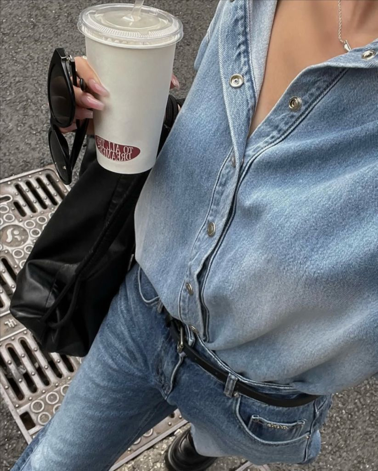 페일제이드 빈티지 데님 오버사이즈 셔츠 파인체리 이미지