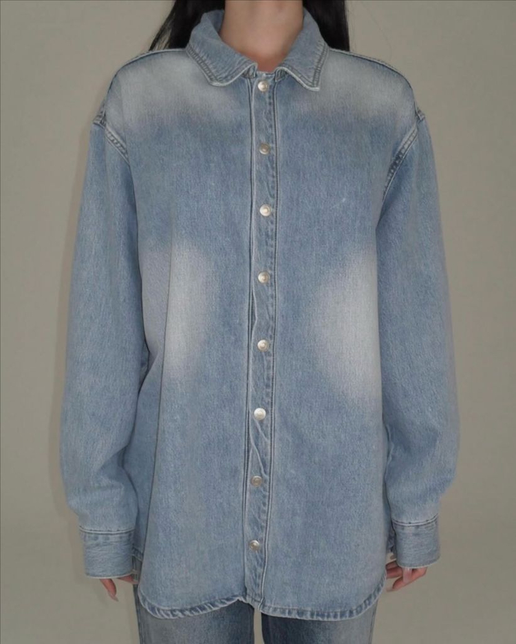 페일제이드 빈티지 데님 오버사이즈 셔츠 파인체리 이미지