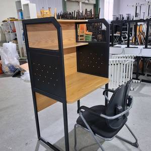 197번 독서실책상 칸막이 스터디카페책상 자습실 공부방 학원 듀오백 의자 이미지