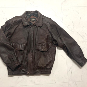 90s 양가죽 A-2 램스킨 레더 봄버 자켓 100-105 이미지