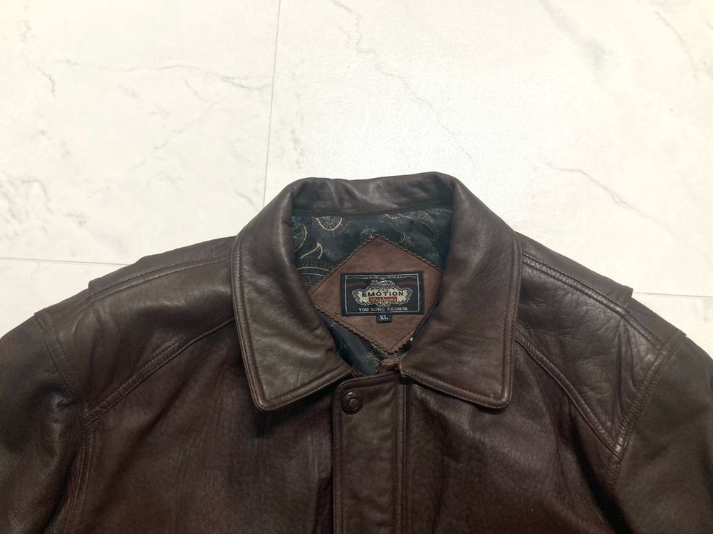 90s 양가죽 A-2 램스킨 레더 봄버 자켓 100-105 이미지