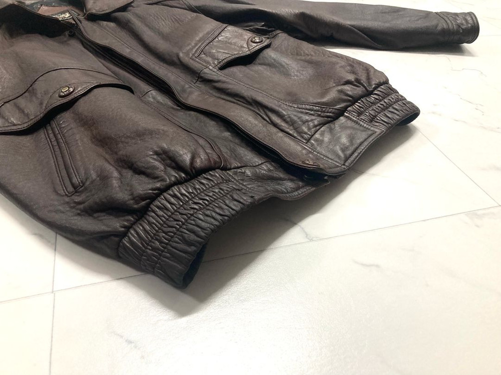 90s 양가죽 A-2 램스킨 레더 봄버 자켓 100-105 이미지