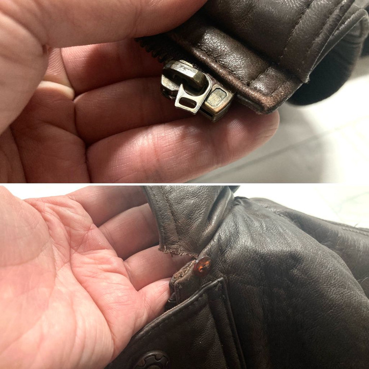 90s 양가죽 A-2 램스킨 레더 봄버 자켓 100-105 이미지