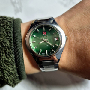 라도 골드메달 오토매틱 그린그라데이션 3D 빈티지시계 이미지