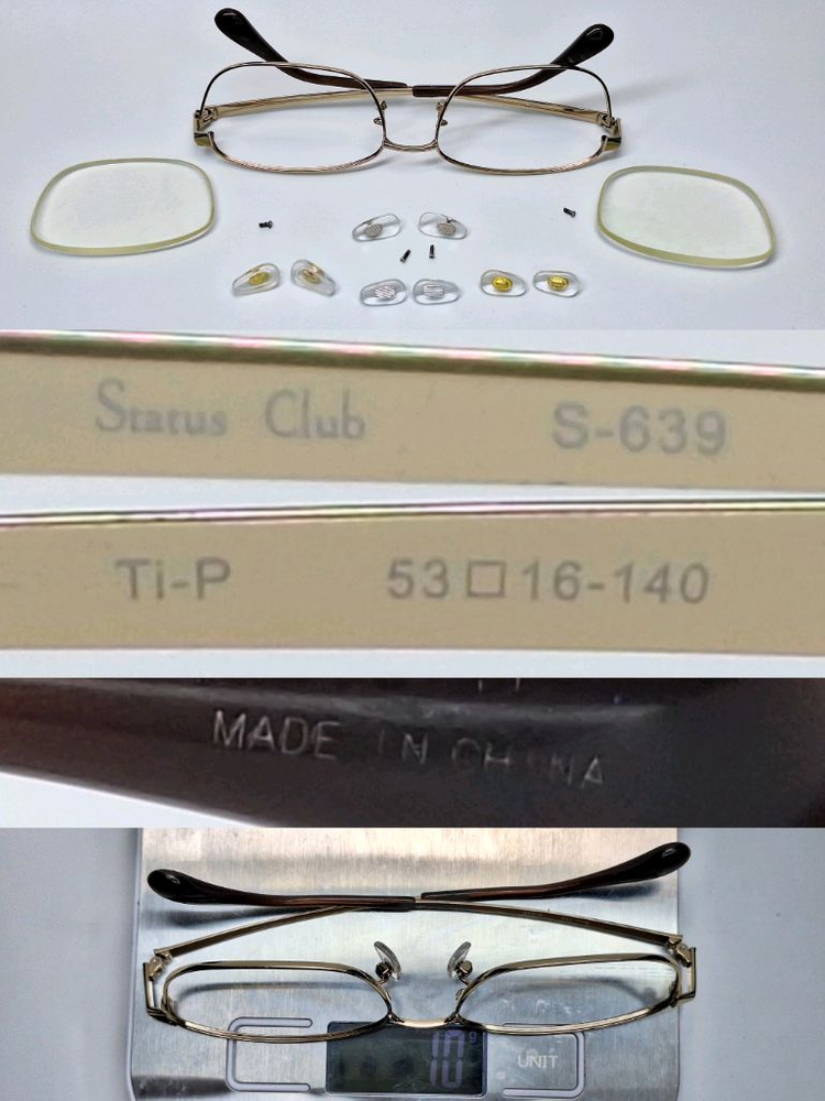 Status Club S-639 순수 티타늄 안경테/ 일본 수입 y2k 빈티지 레트로 클래식 패션 아이웨어 초경량 이미지