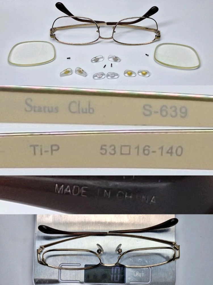 Status Club S-639 순수 티타늄 안경테/ 일본 수입 y2k 빈티지 레트로 클래식 패션 아이웨어 초경량 이미지