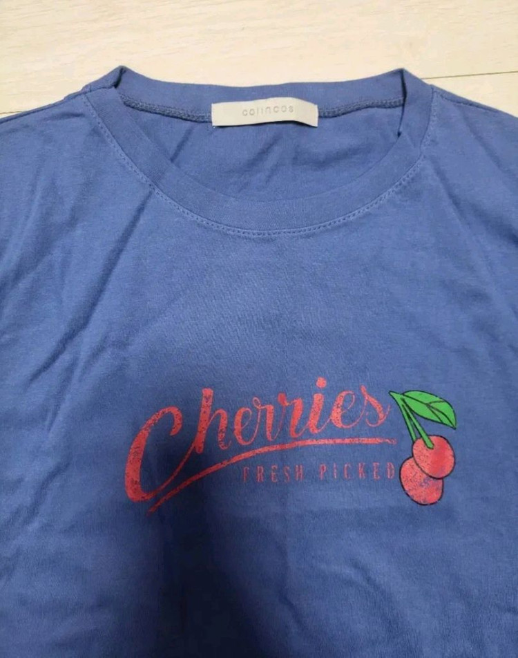 급처새상품!코인코즈 구찌느낌 체리반팔면티셔츠 키르시st리즈리사st샤틴st 이미지