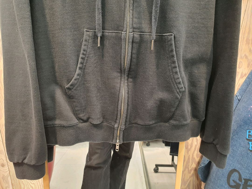 [L] 우알롱 시그니처 로고 후드 집업 블랙 이미지