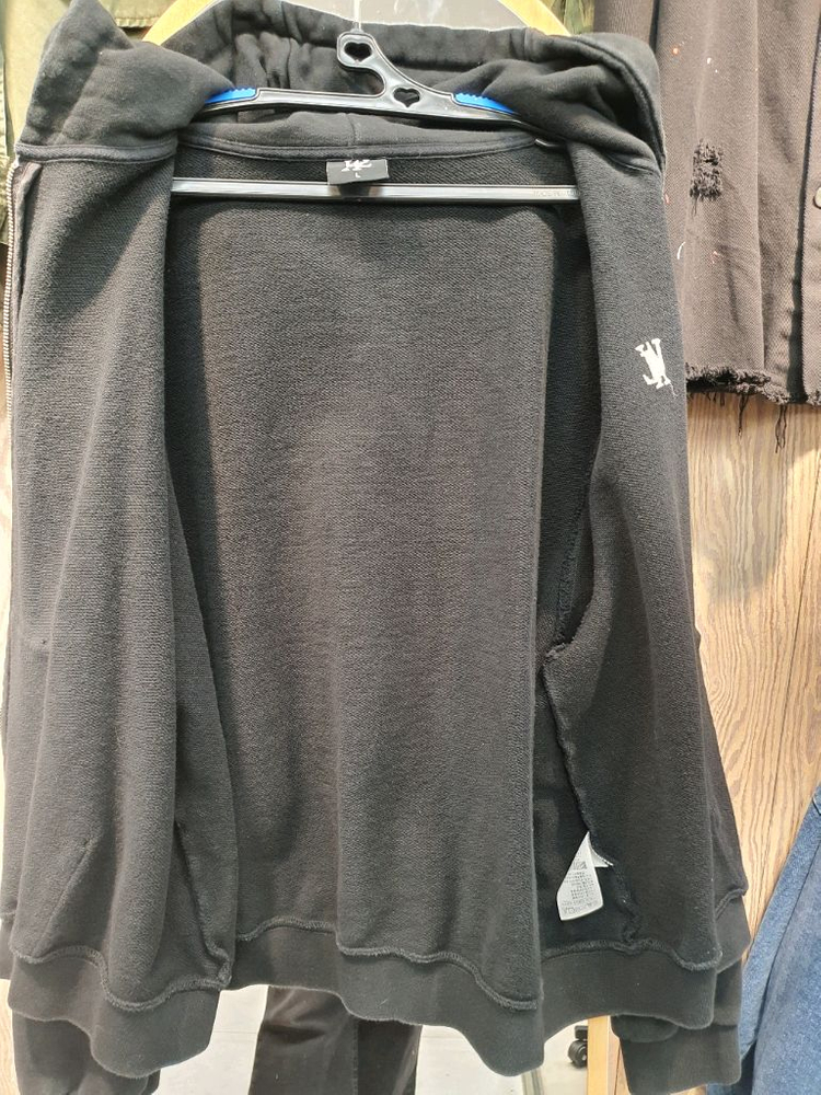 [L] 우알롱 시그니처 로고 후드 집업 블랙 이미지