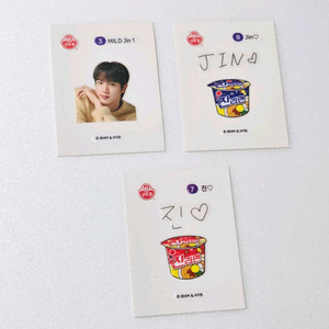 [세트]진라면 방탄 BTS 진 띠부씰 스티커 이미지
