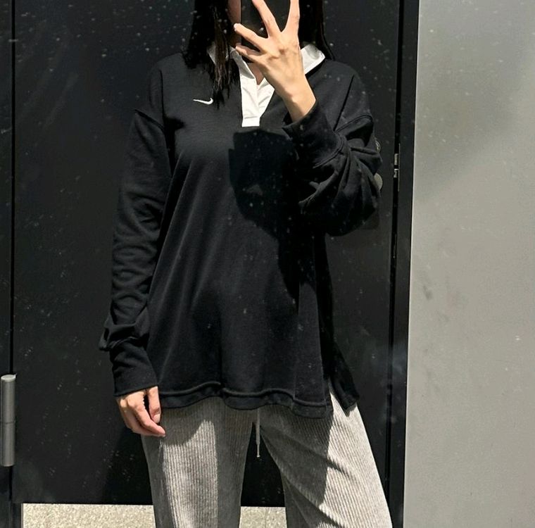 [정품]나이키 여성 오버사이즈 럭비 폴로티(새상품) 이미지