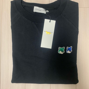 메종 메종키츠네 모노크롬 더블폭스 맨투맨 블랙 XL 새상품 이미지