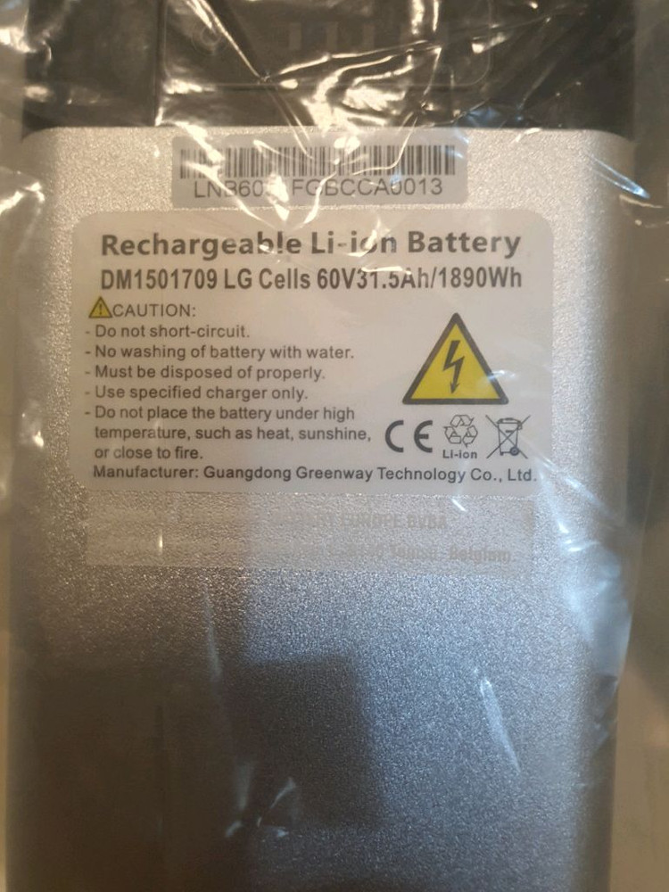 오토바이 스쿠터배터리 60v30ah국산 LG배터리내장 INR18650MJ1 이미지