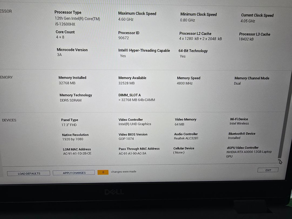 Precision 7770 Mobile Workstation i5-12600HX/RTX-A3000 12GB/32GB 이미지