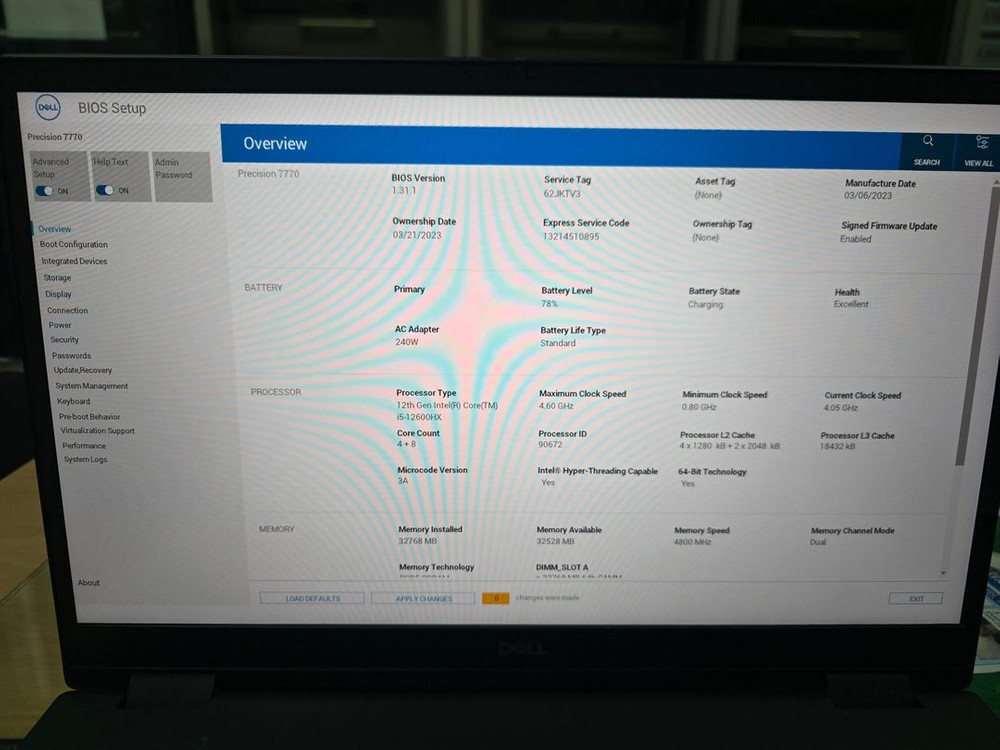 Precision 7770 Mobile Workstation i5-12600HX/RTX-A3000 12GB/32GB 이미지