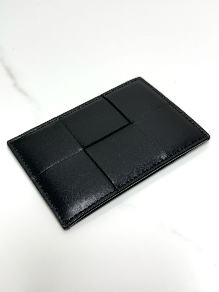 (크림/S)보테가베네타 인트레치아토 카드지갑 블랙 이미지