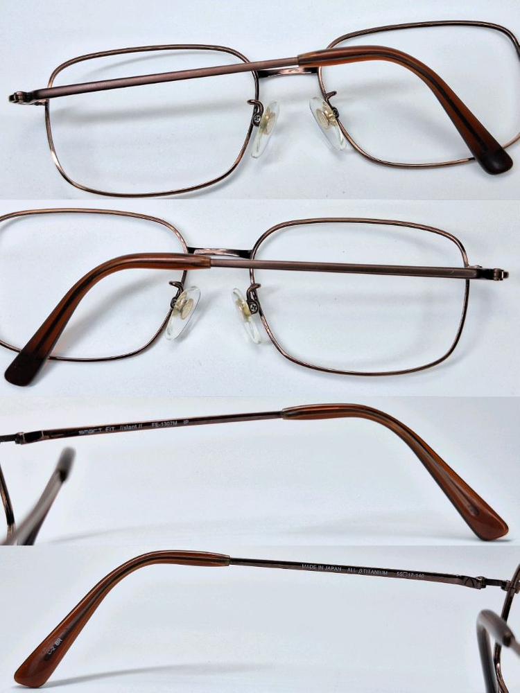 Smart Fit FE-1307M 베타 티타늄 이온도금 안경테 비즈니스 스퀘어/프리미엄 일본 사바에 하우스브랜드 이미지