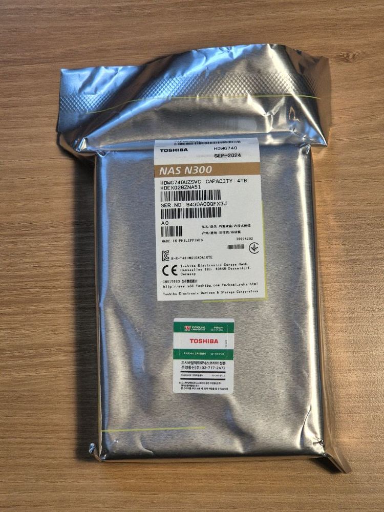 도시바 n300 NAS용 HDD 4TB 정품 새제품 이미지