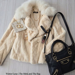 모르간(MORGAN) 폭스퍼 밍크 스타일 하프 자켓 (55사이즈/베이지) 이미지