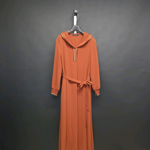 발렌시아 춘하추 쉬폰 후드 맥시 롱 원피스 F 44-66 이미지
