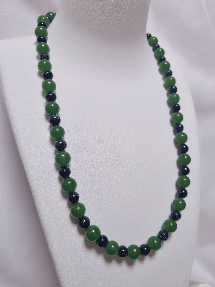 [새상품]대만 녹색 벽옥 +청사금석 원석목걸이 이미지