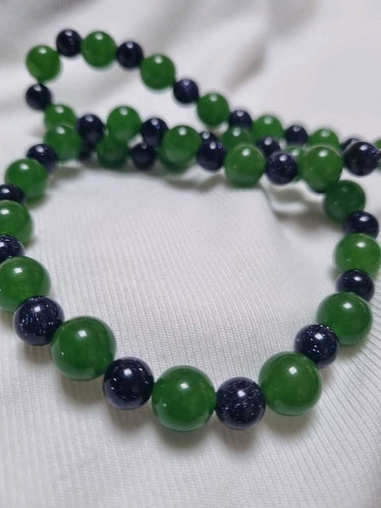 [새상품]대만 녹색 벽옥 +청사금석 원석목걸이 이미지