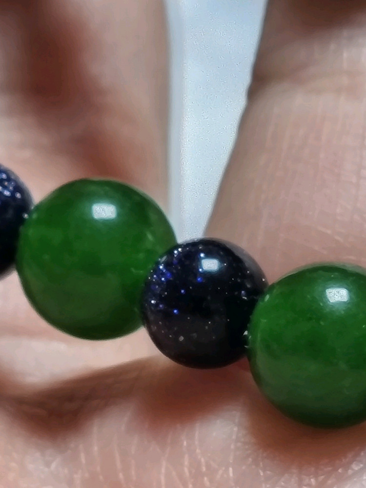 [새상품]대만 녹색 벽옥 +청사금석 원석목걸이 이미지