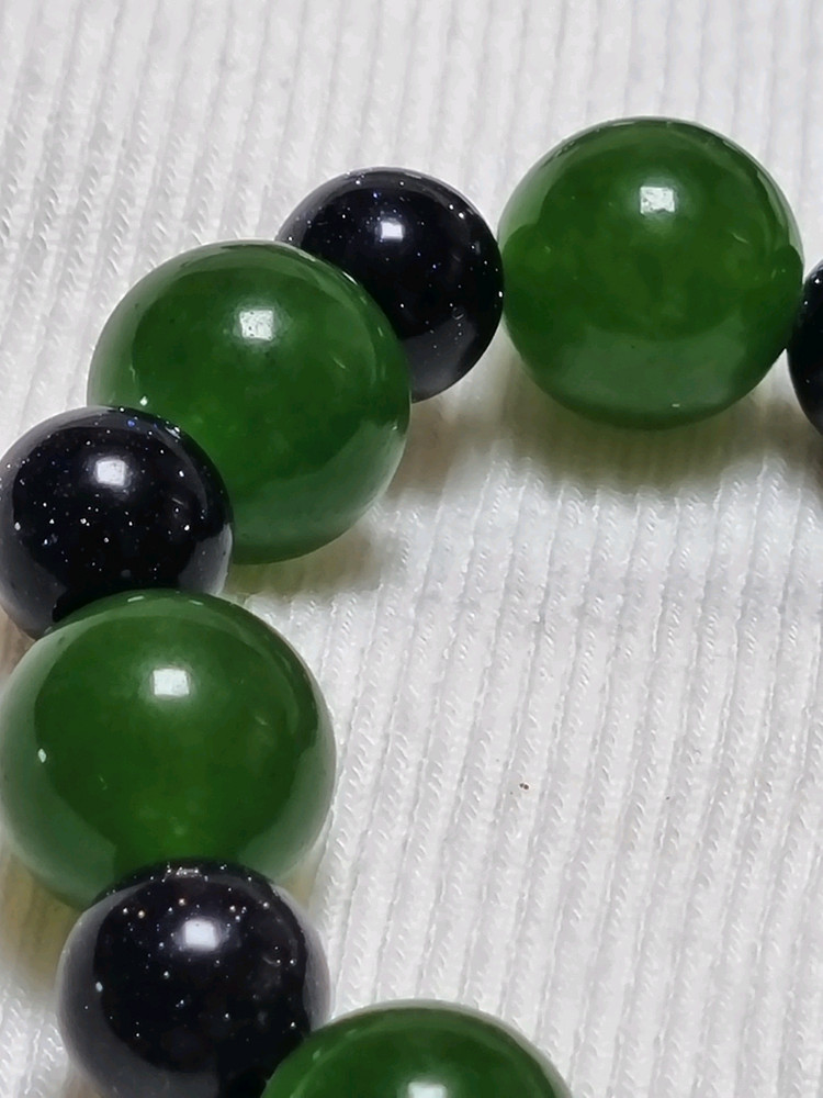 [새상품]대만 녹색 벽옥 +청사금석 원석목걸이 이미지