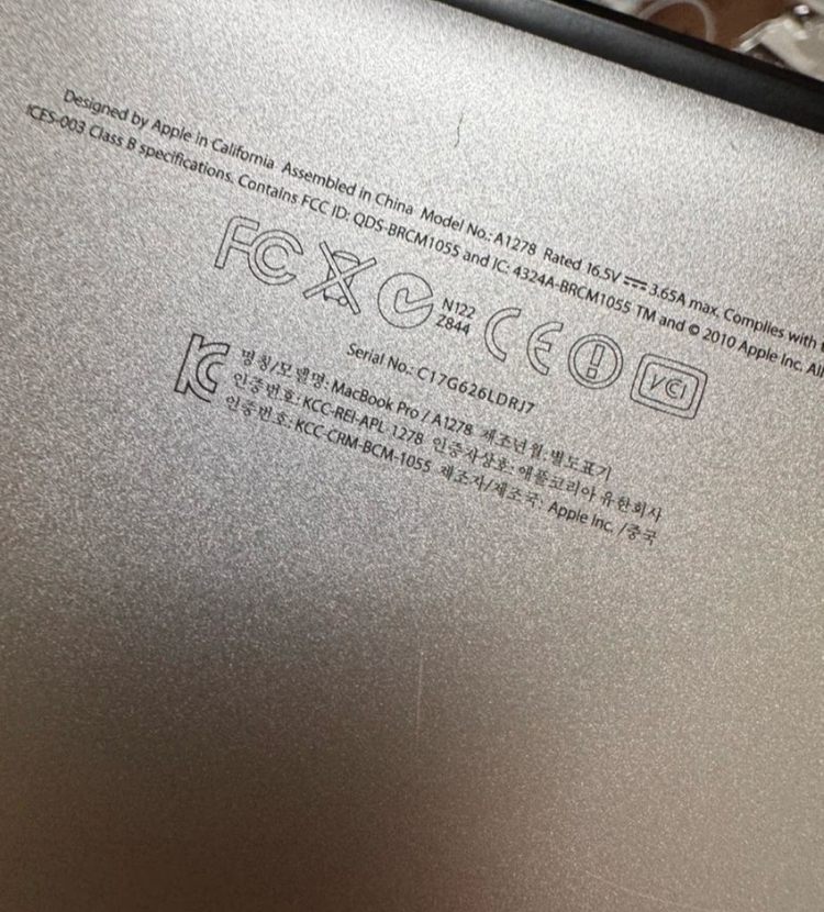 맥북프로 2011 13인치(A1278) / SSD 500GB / 충전기 포함 / 상태양호·초기화 완료 이미지