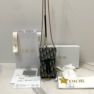 거의새것 디올 새들 오블리크 자카드 버티컬 파우치 휴대폰 가방 이미지