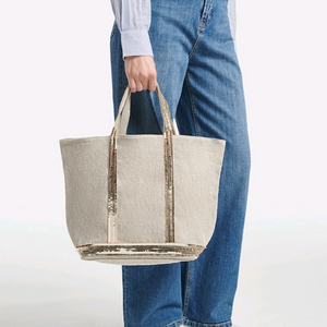 (새상품)바네사브루노 오트밀컬러 리넨 카바스백 L사이즈 이미지