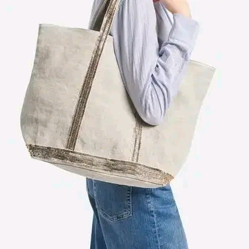 (새상품)바네사브루노 오트밀컬러 리넨 카바스백 L사이즈 이미지