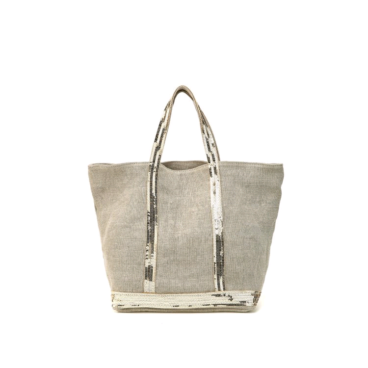 (새상품)바네사브루노 오트밀컬러 리넨 카바스백 L사이즈 이미지