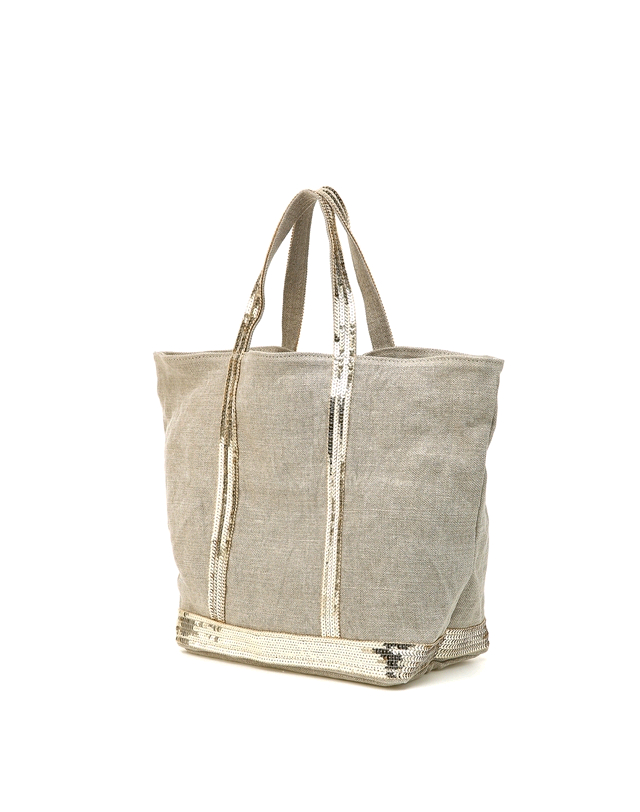 (새상품)바네사브루노 오트밀컬러 리넨 카바스백 L사이즈 이미지