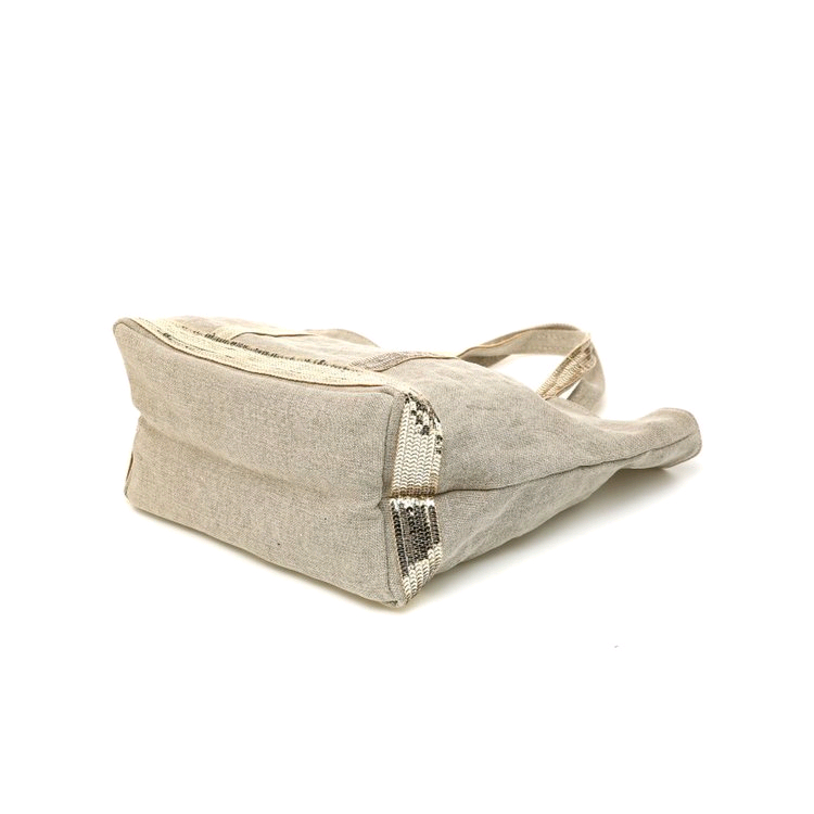 (새상품)바네사브루노 오트밀컬러 리넨 카바스백 L사이즈 이미지