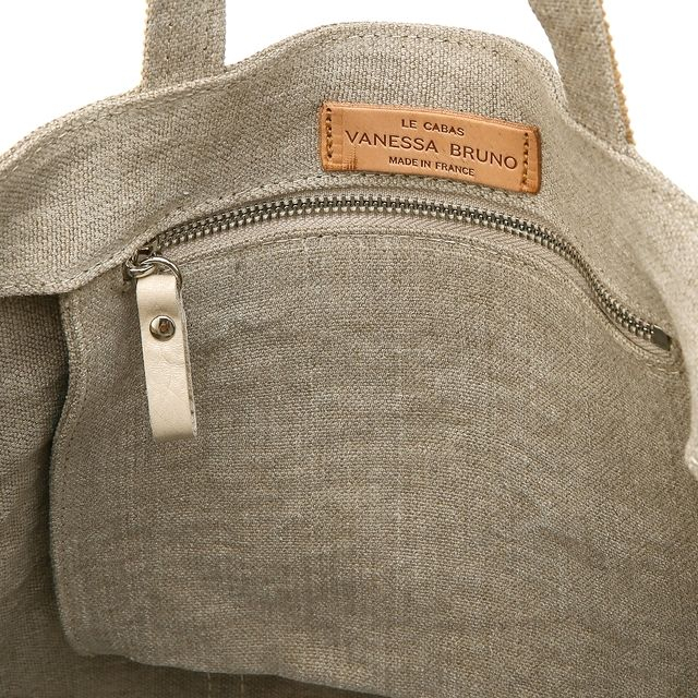 (새상품)바네사브루노 오트밀컬러 리넨 카바스백 L사이즈 이미지