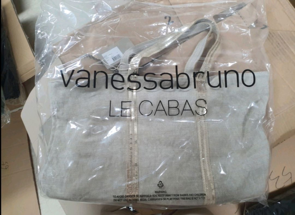 (새상품)바네사브루노 오트밀컬러 리넨 카바스백 L사이즈 이미지