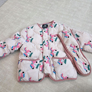 뉴발란스키즈 전판 패턴 퀼팅패딩 경량패딩 120택포 이미지